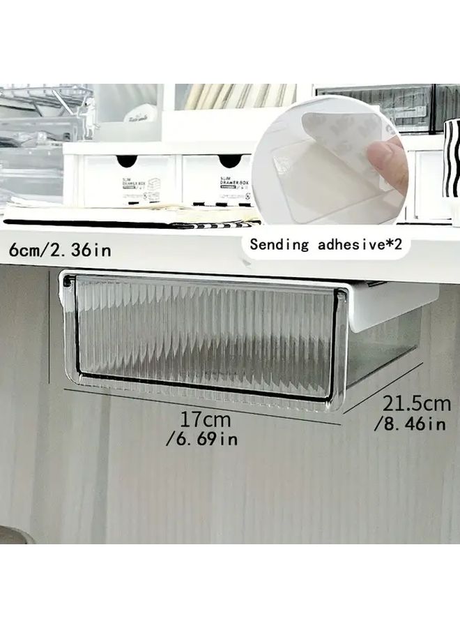 Under Desk Drawer Organizer Lightweight PET Storage Box Wall Mounted Space Saving Design Easy Installation Compact Durable Office Organization Home School Multipurpose - Image 3