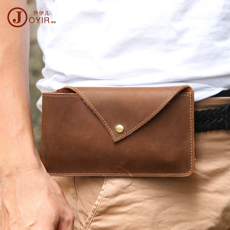 Joyir Leather Waist Bag Multifunctional Sports Tactical Waist Hanging Bag Large Capacity Horizontal Men'S Waist Bag - Image 4