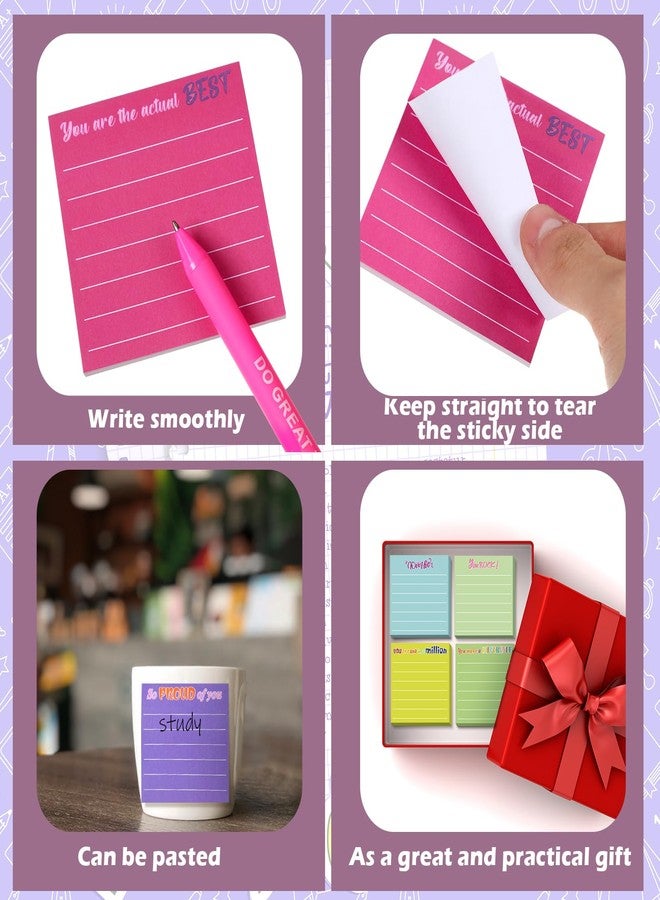 Yinder 24 Pcs Inspirational Sticky Notes Cute Motivational Sticky Notes Pad End of Year Employee Appreciation Gifts Bulk for Teacher Nurse Coworkers Office Supplies 3 x 3'' (Appreciation,Dark Color) - Image 5