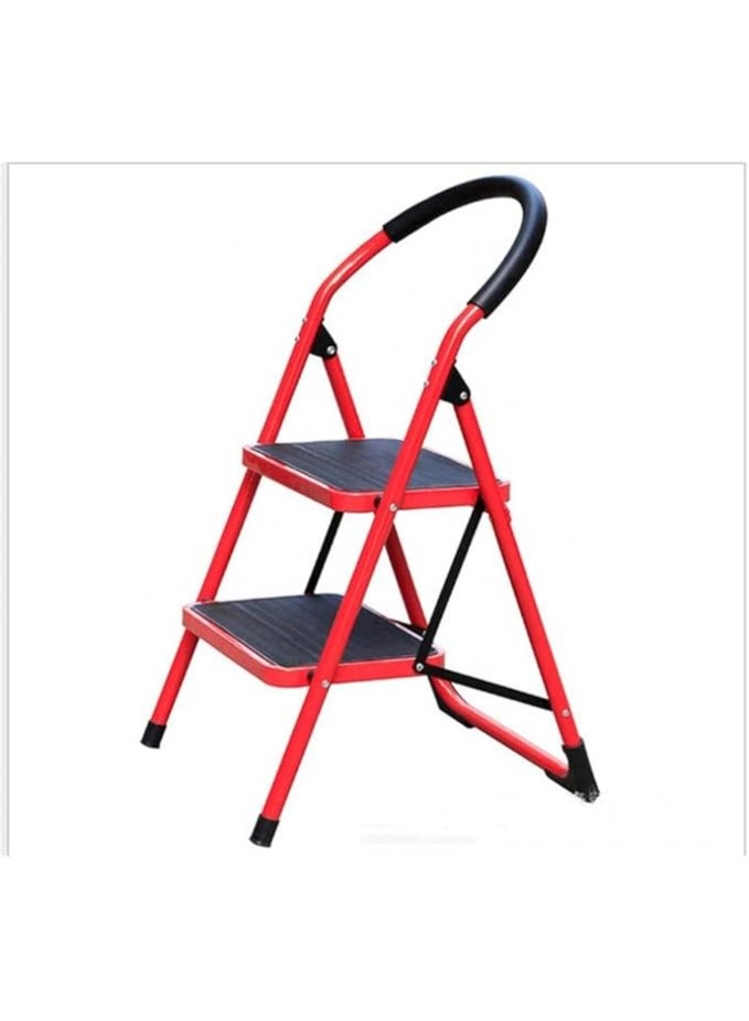 Hot Favorable Price 2-Step Home Mini Red Stairs | Folding Wrought Iron Ladder | Compact and Durable for Household Use  - Image 2