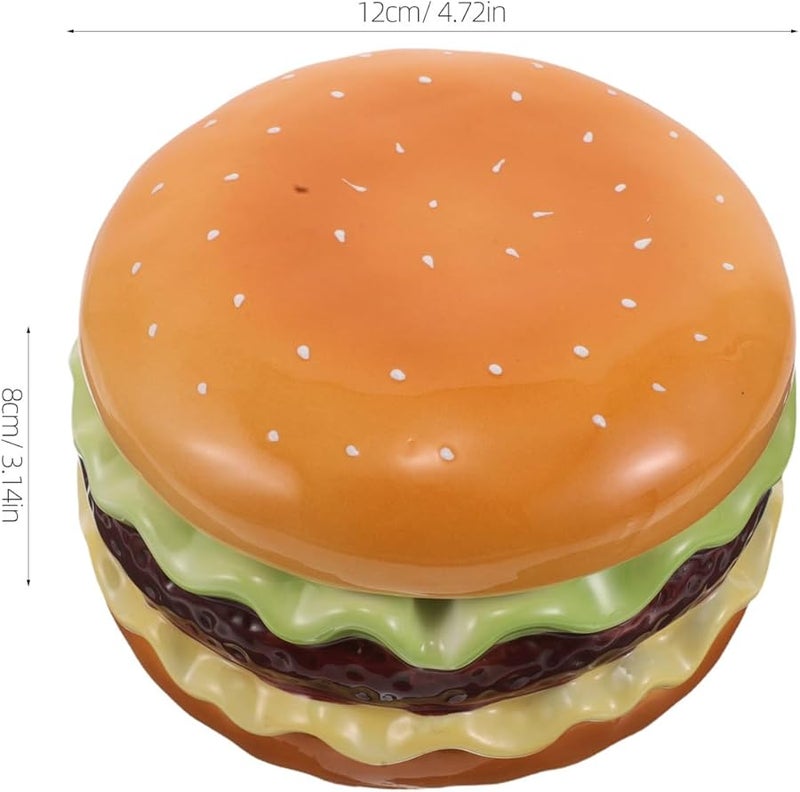 مصمم هامبرجر منفضة سجائر بغطاء محمولة حامل رماد للمكتب للاستخدام الداخلي والخارجي - Image 5