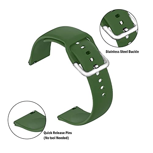 HUMBLE Silicone 19mm Replacement Band Strap with Metal Buckle Compatible with Noise Colorfit Pro 2, Storm Smart Watch & Watches with 19mm Lugs (Green) - Image 4