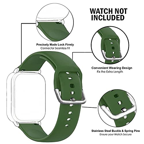 HUMBLE Silicone 19mm Replacement Band Strap with Metal Buckle Compatible with Noise Colorfit Pro 2, Storm Smart Watch & Watches with 19mm Lugs (Green) - Image 3