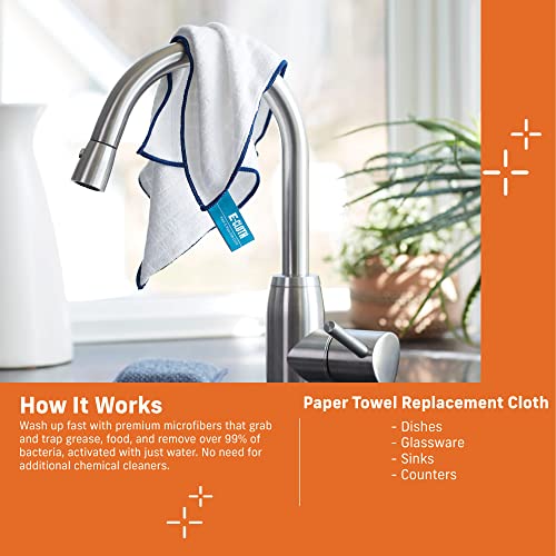 E-Cloth Reusable Paper Towel Replacement Cloth, Premium Microfiber Cleaning Cloths Ideal for Cleaning Up Spills on Countertops, Alternative to Paper Towels, 100 Wash Guarantee, 4 Count - Image 2