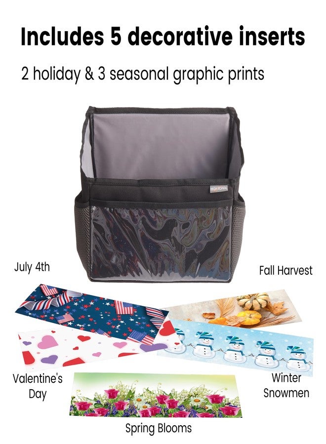 High Road Walker Bag with Clear Front Storage and Photo Pocket - Walker Basket for Folding Walker with Insulating Neoprene Cup Holder, 4 Storage Pockets and 5 Decorative Picture Inserts - Image 3