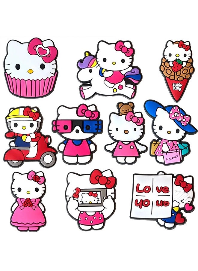 10pcs HelloKitty Style Shoes Decoration Charms,DIY Shoe Charm Set - PVC Decorations For Sandals & Boots By Ume - Image 2