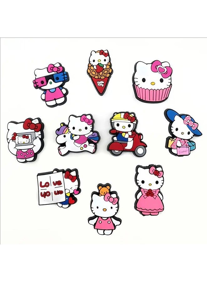 10pcs HelloKitty Style Shoes Decoration Charms,DIY Shoe Charm Set - PVC Decorations For Sandals & Boots By Ume - Image 3