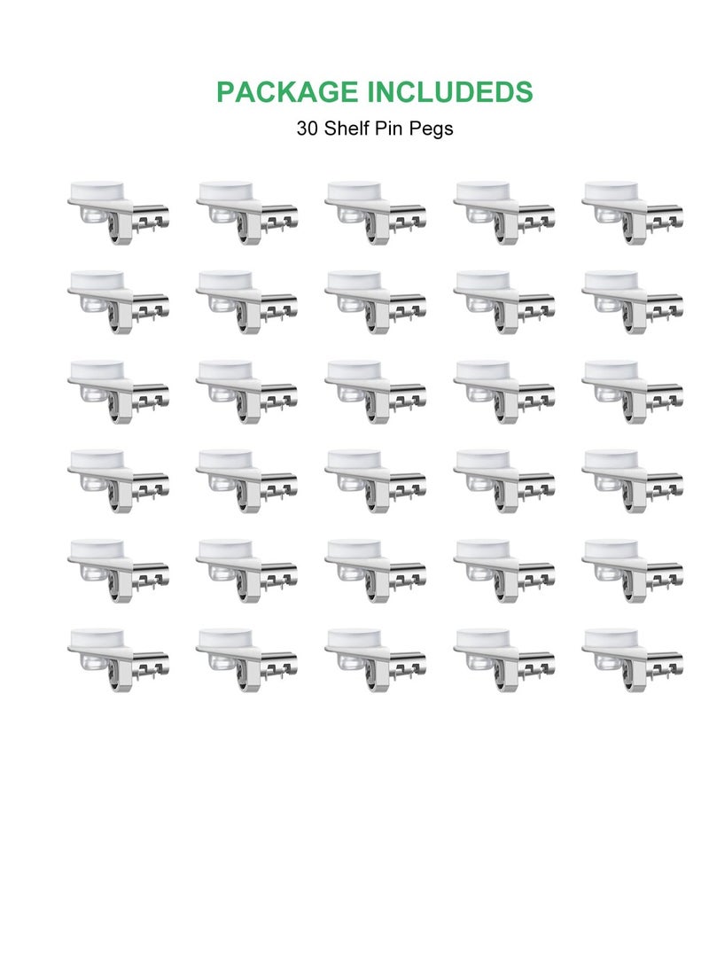 SYOSI 30 Pack Shelf Pegs Pins with Silicone Suction Cups 1/5 Inch 5mm Metal Pins Premium Zinc Alloy Material Unique Design Easy to Install  for Adjustable Wood and Glass Shelving Hold Nickel  - Image 2