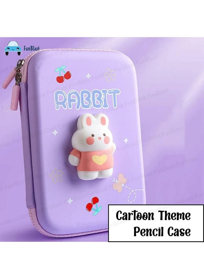 فنبلاست حافظة أقلام FunBlast بتصميم كرتوني - حافظة أقلام EVA ثلاثية الأبعاد، حافظة أقلام متعددة الأغراض بسحاب للأطفال، حقيبة أقلام وأقلام رصاص لأطفال المدارس والفتيات، صندوق تخزين أدوات مكتبية Kawaii (عبوة من قطعتين بتصميم أرنب) - Image 5
