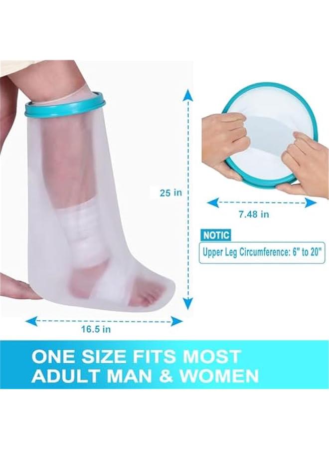 موكسو غطاء ساق مقاوم للماء للاستحمام والاستحمام، واقي ق محكم الغلق قال لاعادة الاستخدام للحفاظ على الجروح والضمادات جافة، ماس تمامًا للساق والكاحل ولا يترك علامات على الجلد م اكسييزي، قياس - Image 4