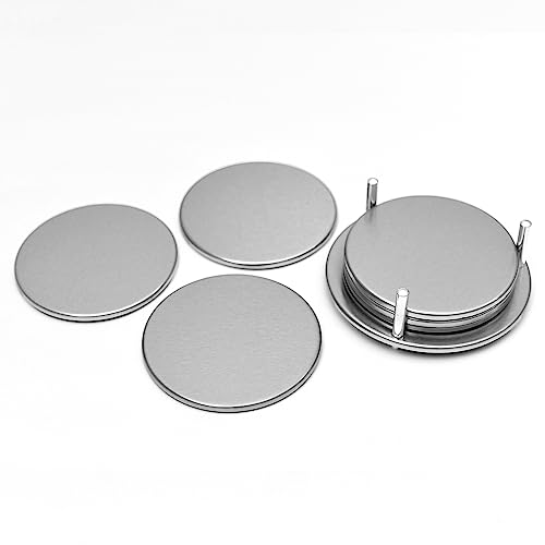 Ferro Hyde Coaster Stylish|Round Shape | Mild Steel | Coaster Set 6 and 1 Coaster Holder Fit for Tea Cups, Coffee Mugs and Glass (Grey) - Image 2