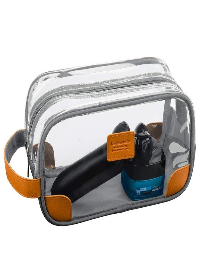 Lermende Toiletry Bag, Clear Shaving Dopp Kit for Men Travel Toiletry Bag Unisex Bathroom Toiletries Organiser Travel Gift for Christmas (Light Grey) - Image 1