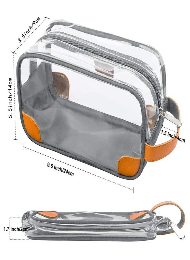 Lermende Toiletry Bag, Clear Shaving Dopp Kit for Men Travel Toiletry Bag Unisex Bathroom Toiletries Organiser Travel Gift for Christmas (Light Grey) - Image 2