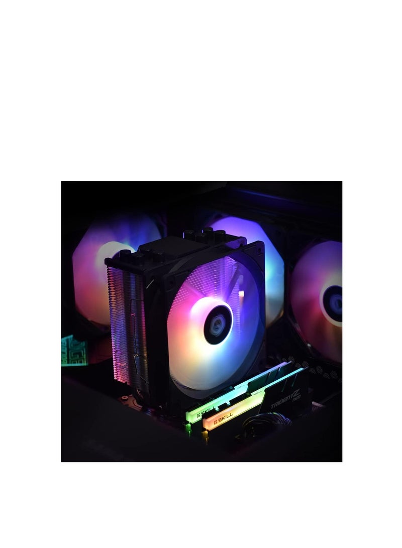 ID-COOLING SE-214-XT ARGB CPU Cooler 4 Heatpipes CPU Air Cooler Addressable RGB Light Sync with Motherboard(5V 3-PIN Connector) CPU Fan for Intel/AMD, LGA 1700 Compatible - Image 3