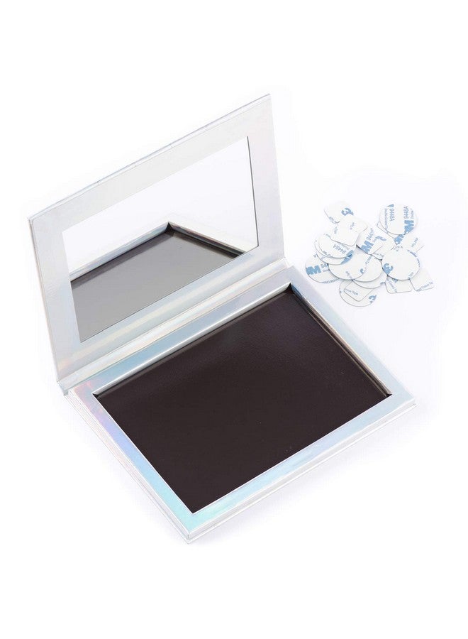 Allwon Magnetic Palette Mermaid Empty Makeup Palette With Mirror And 30Pcs Adhesive Empty Palette Metal Stickers For Eyeshadow Lipstick Blush Powder (Silver) - Image 3