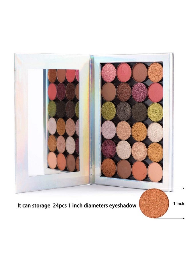 Allwon Magnetic Palette Mermaid Empty Makeup Palette With Mirror And 30Pcs Adhesive Empty Palette Metal Stickers For Eyeshadow Lipstick Blush Powder (Silver) - Image 5