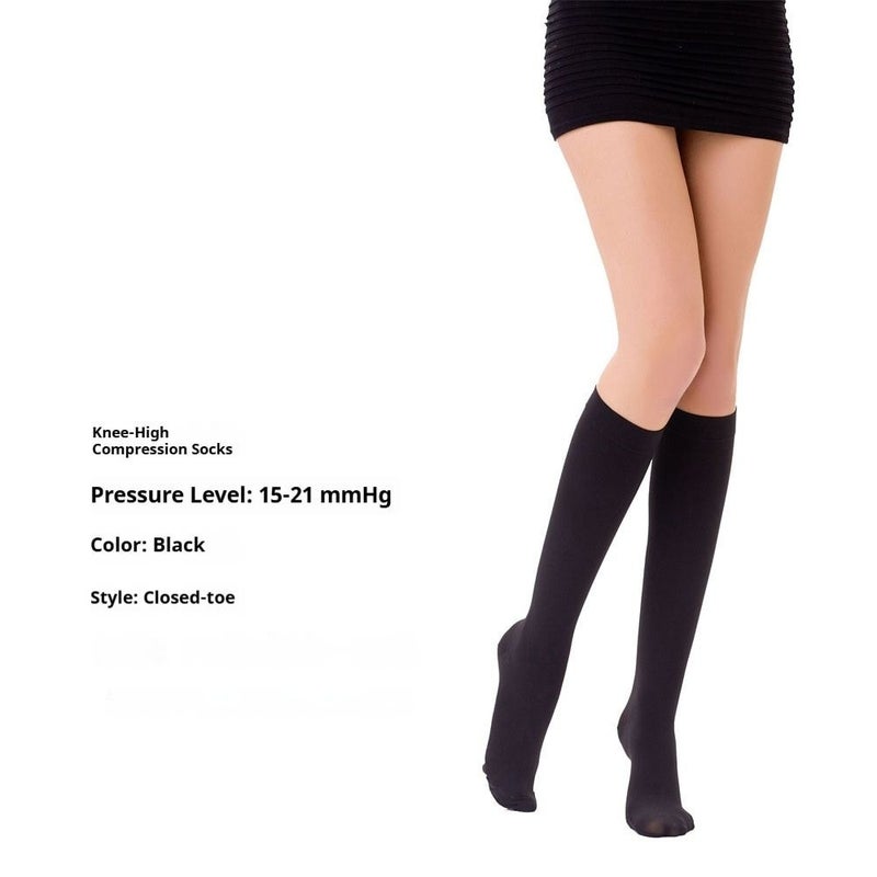 Compression Stockings for Comfort and Support - 15-21mmHg, Mid-Calf Length - Image 1
