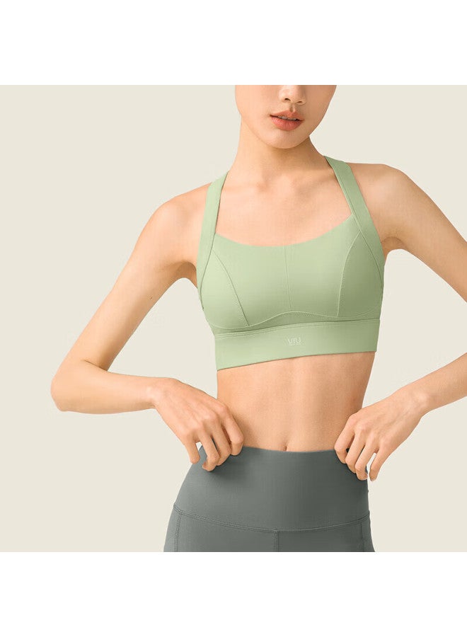Vfu Women's High-intensity Shockproof Sports Bra For Running, Fitness, And Yoga - Light Green, Size M - Image 1