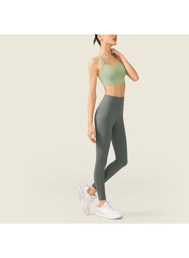 Vfu Women's High-intensity Shockproof Sports Bra For Running, Fitness, And Yoga - Light Green, Size M - Image 3