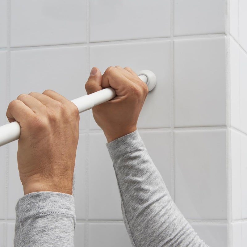 BS Case Ikeaa BOTAREN Shower Curtain Rod, Extends 120-200 cm, Easy Screwless Installation, White - Image 4