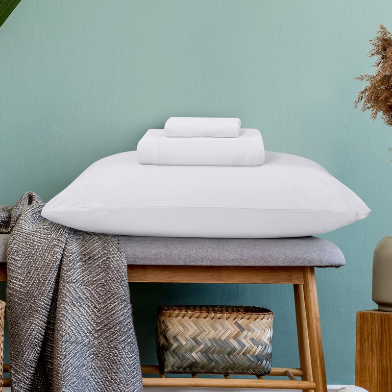 Utopia Bedding Utopia Bedding Twin Sheet Set - Jersey Knit Sheets 3 Piece Twin Jersey Sheet Set - Cotton Jersey Sheets - Soft T-Shirt Stretchy Sheets (Twin  White)  - Image 3