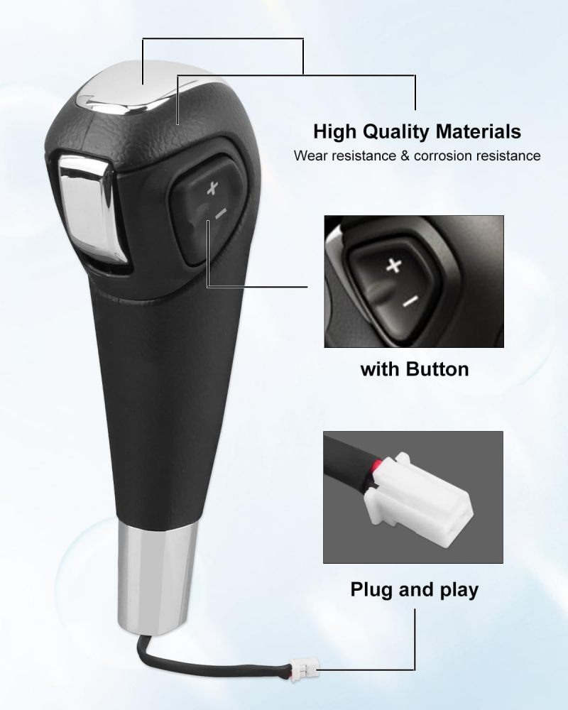 Automatic Shift Knob: Aluminum Alloy With Soft Touch - Perfect Fit For Chevrolet Trax 2013-2017 Sonic 2012-2017, Sleek Matte Design Chrome Accents, Easy Install For Car Interior Upgrade - Image 2