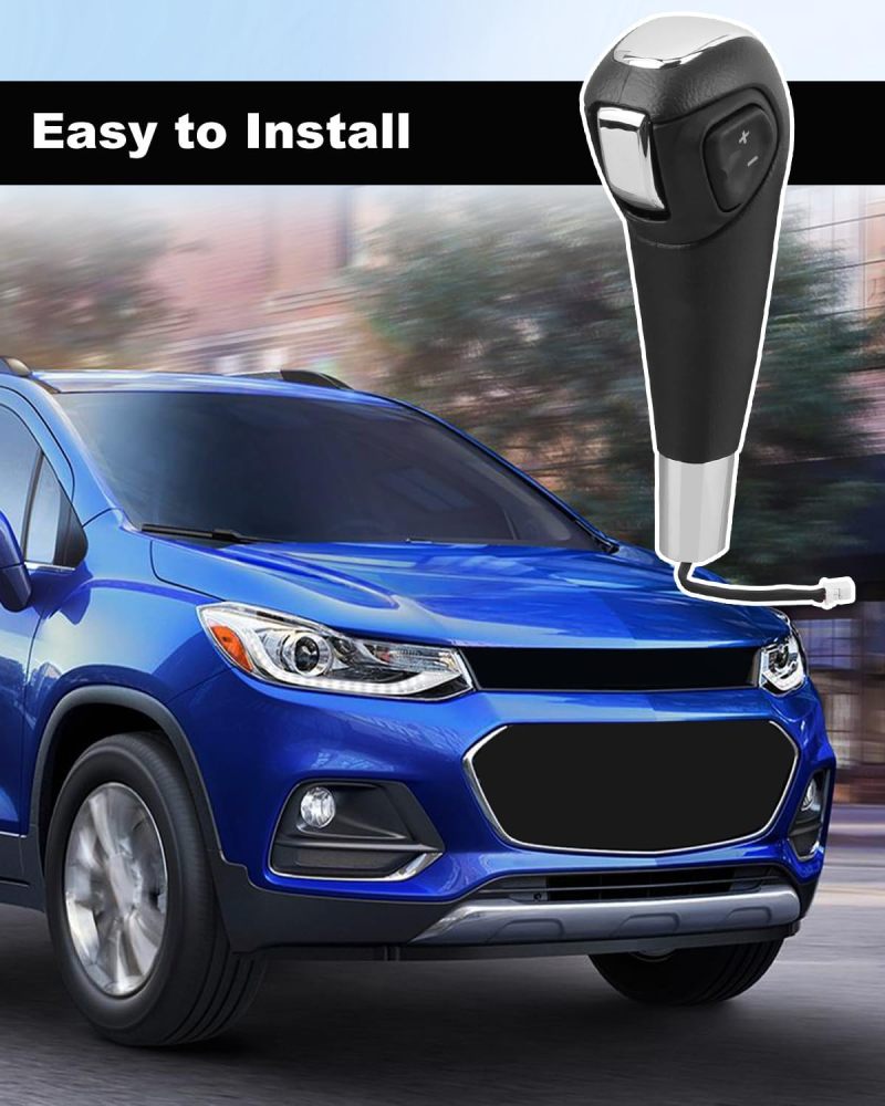 Automatic Shift Knob: Aluminum Alloy With Soft Touch - Perfect Fit For Chevrolet Trax 2013-2017 Sonic 2012-2017, Sleek Matte Design Chrome Accents, Easy Install For Car Interior Upgrade - Image 5