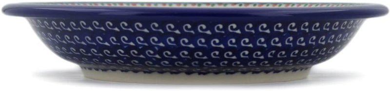 Polmedia Polish Pottery وعاء باستا بولندي أصلي 9 بوصة بتصميم زهور الربيع مصنوع يدويًا في بولسوافياك بولندا بواسطة سيراميكا بونا شهادة الأصالة - Image 3