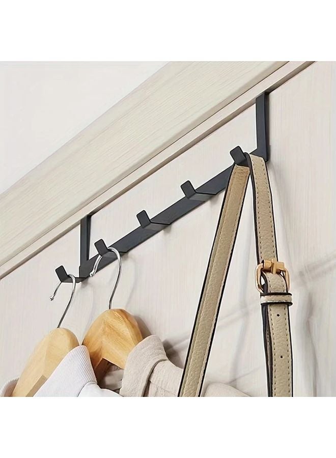 1pc Heavy Duty Over The Door Hanging Shelf With 5 Hooks Wall Mounted Organizer - Image 5
