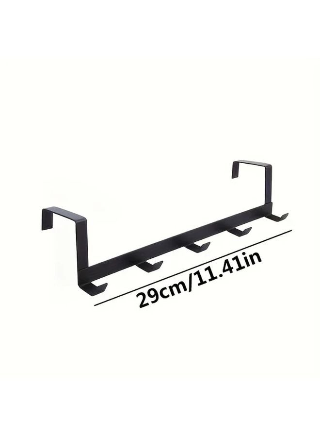 1pc Heavy Duty Over The Door Hanging Shelf With 5 Hooks Wall Mounted Organizer - Image 4