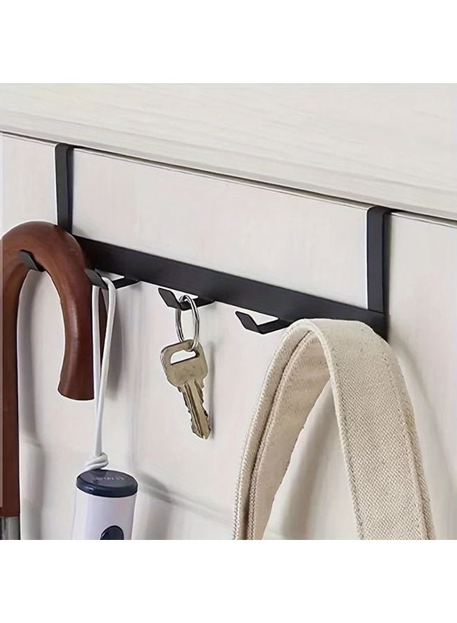1pc Heavy Duty Over The Door Hanging Shelf With 5 Hooks Wall Mounted Organizer - Image 3