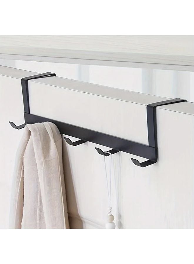 1pc Heavy Duty Over The Door Hanging Shelf With 5 Hooks Wall Mounted Organizer - Image 2