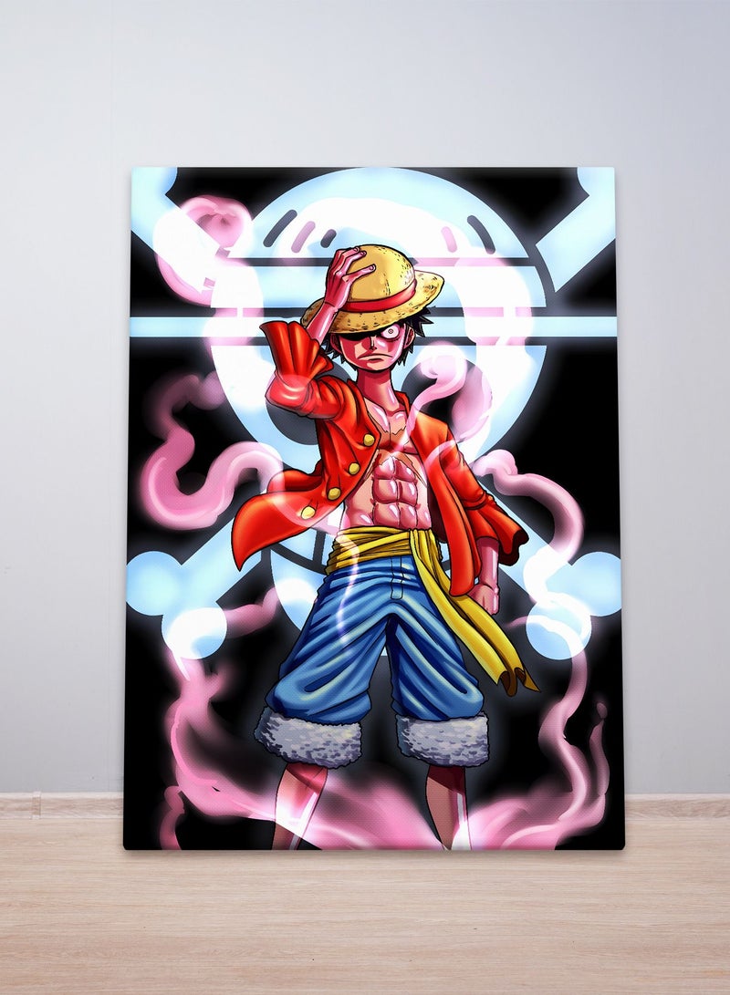 مودكلاس لوحة ون بيس لوفي جدارية إطار خشبي - Image 2