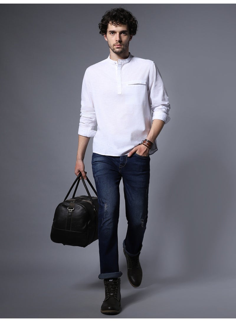 HIGH STAR White Regular Fit Cotton Casual Shirt for Men - Image 1
