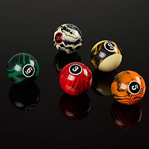 Collapsar Deluxe 2-1/4 Inch Reulation Billiard Balls Pool Ball Marble-Swirl Style Complete 16 Billiard Ball Set (Several Style Available) (White Marble with Black Triangle) - Image 3