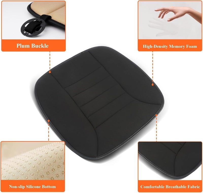 kingphenix Car Seat Cushion with 1.2inch Comfort Memory Foam, Car Seat Pad for Auto Car Supplies Office Chair by King Phenix (Black) - Image 4