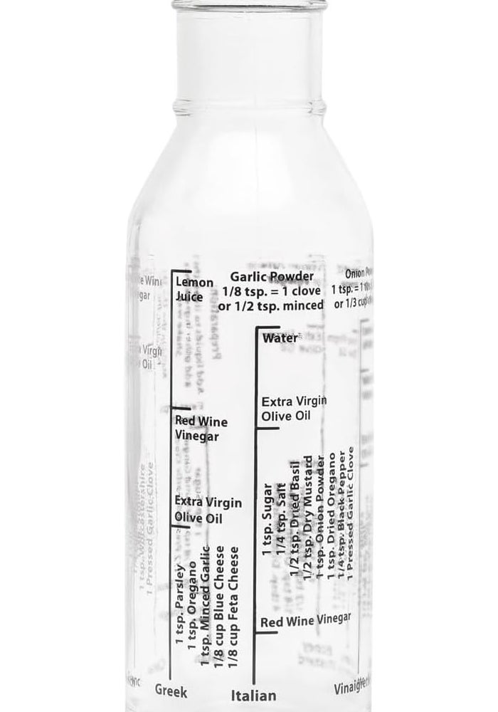 Kolder 13215 13-Ounce Glass Salad Dressing Mixer Bottle for Light Recipes, Made in The USA - Image 1