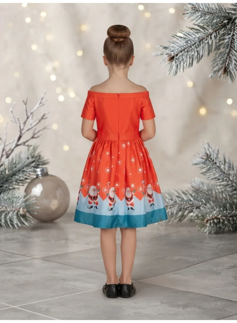 دىدانيالا Christmas Santa Printed Red Dress
