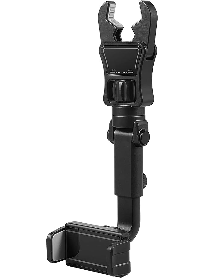 ShowTop Rearview Mirror Phone Holder for Car 360°Universal Car Phone Holder Vehicle Back Seat Mobile Phone Holder Adjustable Cradle for iPhone, Samsung, LG,Smartphone - Image 1