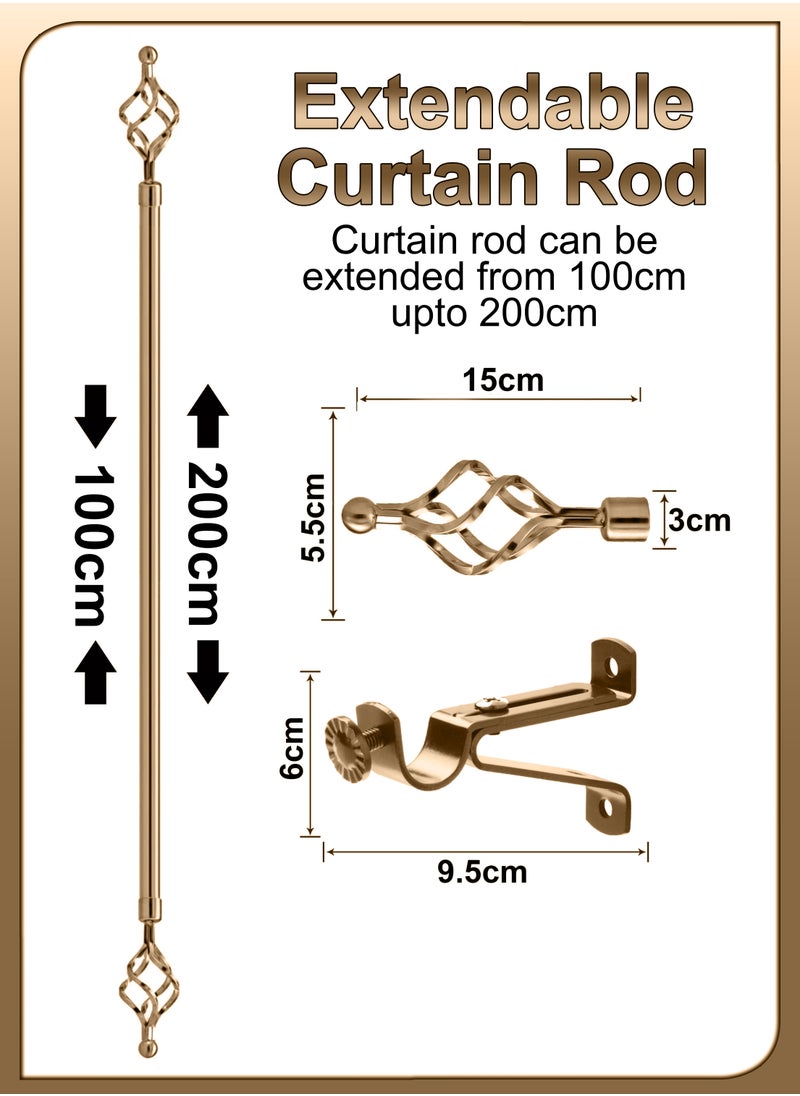 DBLEW Antique Roman Window Covering Curtains Rod Blinds Pipe Extendable 100 To 200cm Sunshades Pole Drapery Rail Hardware Adjustable With Round Ball Finials Set 3cm Diameter For Home And Office Decoration  - Image 4