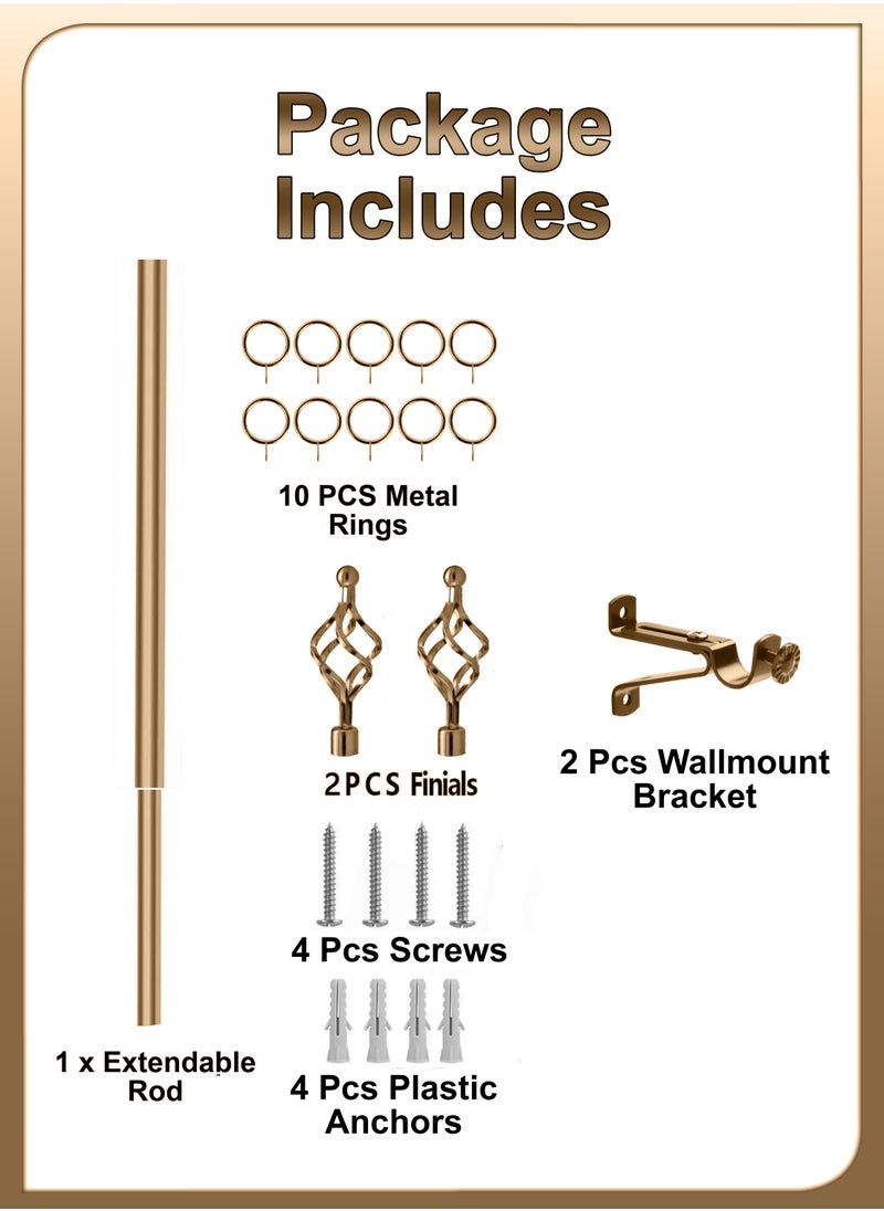 DBLEW Antique Roman Window Covering Curtains Rod Blinds Pipe Extendable 100 To 200cm Sunshades Pole Drapery Rail Hardware Adjustable With Round Ball Finials Set 3cm Diameter For Home And Office Decoration  - Image 3