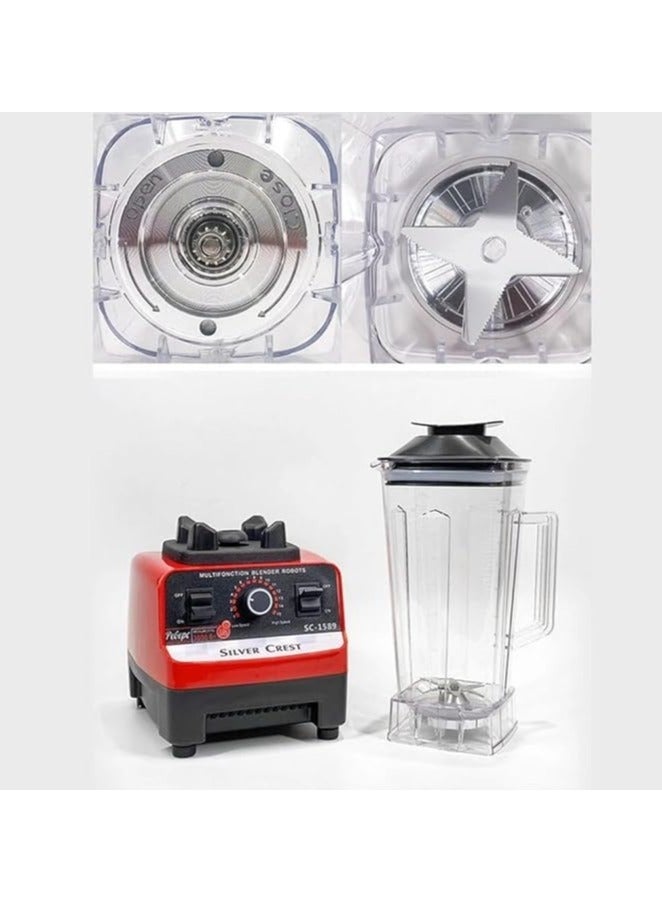 سيلفر كريست خلاط فندقي  2.5 لتر بيكسر الثلج بقوه 4500 واط و 15 سرعه بخاصيه التحكم +برطمان من سيلفر كريست - Image 5