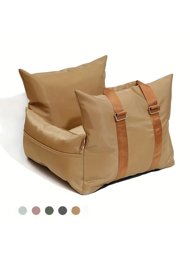 سرير مقعد سيارة للكلاب من النايلون الزيتوني الأخضر، حقيبة سفر للحيوانات الأليفة قابلة للإزالة والغسيل للكلاب الصغيرة والمتوسطة - Image 2