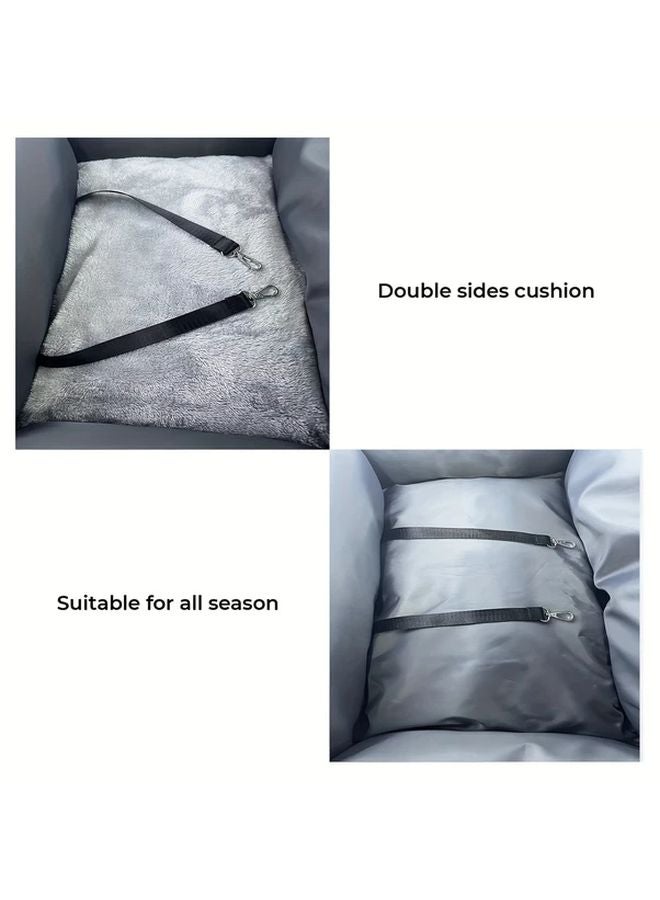 سرير مقعد سيارة للكلاب من النايلون الزيتوني الأخضر، حقيبة سفر للحيوانات الأليفة قابلة للإزالة والغسيل للكلاب الصغيرة والمتوسطة - Image 5