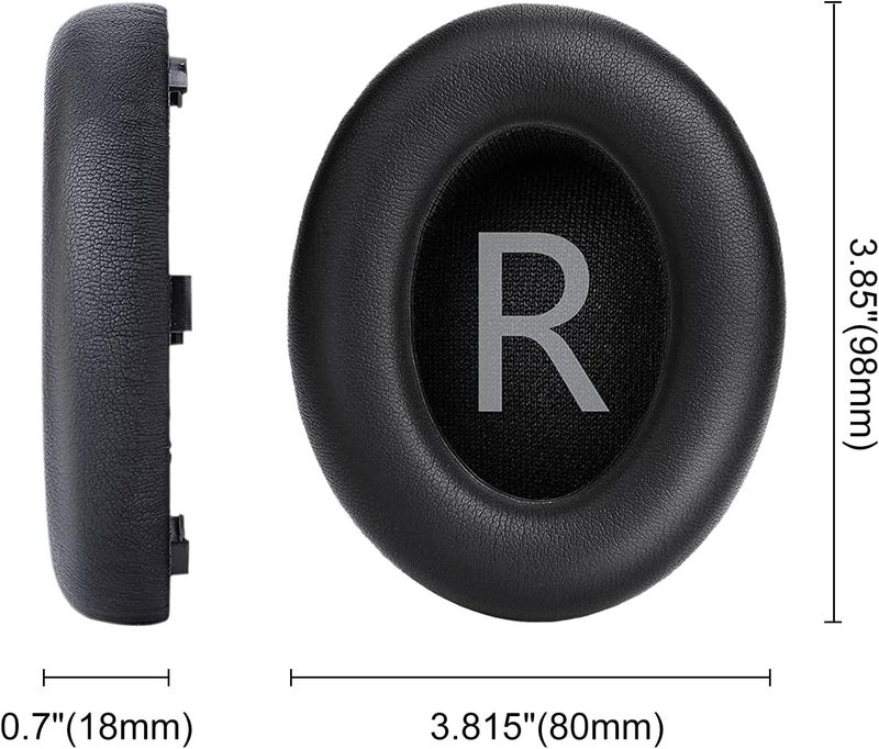 Proxima Direct Ear Pads Replacement for Bose 700 NC700 Noise Cancelling Earphones Headphones Black Complete with Shaped Scrims with 'L and R' Lettering Ear Cushions Earpads - Image 2