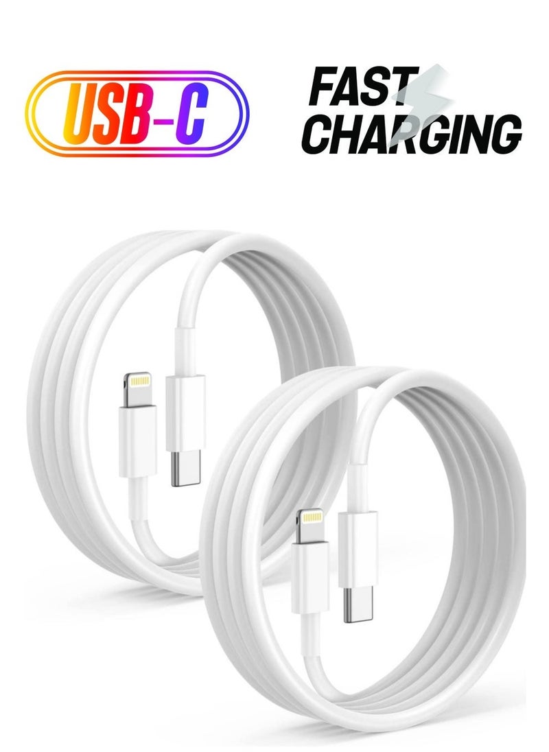 2-Pack MFi Certified USB-C to Lightning Cable for iPhone 13 Pro Max – Fast Charging Cord for iPhone 13, 12, 11 Pro, XR, XS Max, X, 8 Plus, iPad Pro  - Image 1