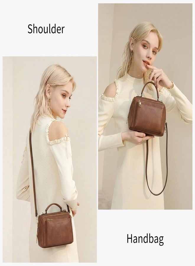 GAEKEAO Crossbody Bags for Women Vegan Leather Top Handle Purse Multi-Pocket Shoulder Bag Satchel Handbag with Strap - Image 2