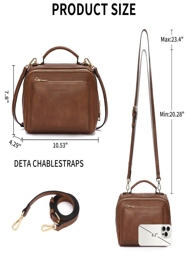 GAEKEAO Crossbody Bags for Women Vegan Leather Top Handle Purse Multi-Pocket Shoulder Bag Satchel Handbag with Strap - Image 3