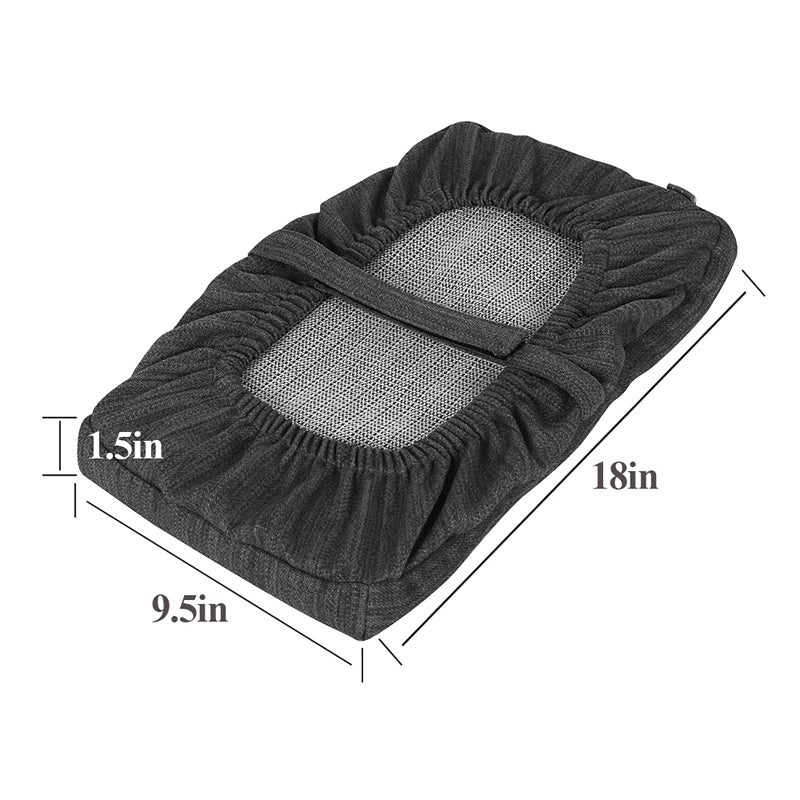 baibu Set of 2 Stool Cushion Rectangular  Super Soft Bar Stool Cushion Saddle Stool Seat Cushions with Ties - 2 Pads Only (Gray-Black  18x9.5x1.5in) - Image 2