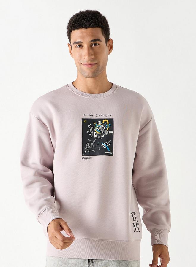 SP Characters Vasily Kandinsky Print Crew Neck Sweatshirt with Long Sleeves - Image 1